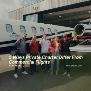 private charter and commercial flights
